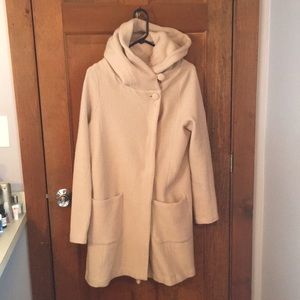 Anthropologie Boiled Wool Cardigan Coat